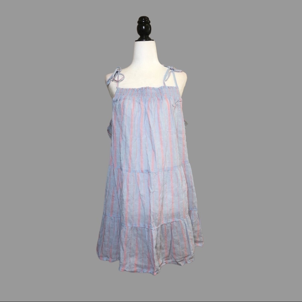 ❤️ 2X ❤️ Anthro Tank Stripes Summer Light Tiered Breezy Flowing
